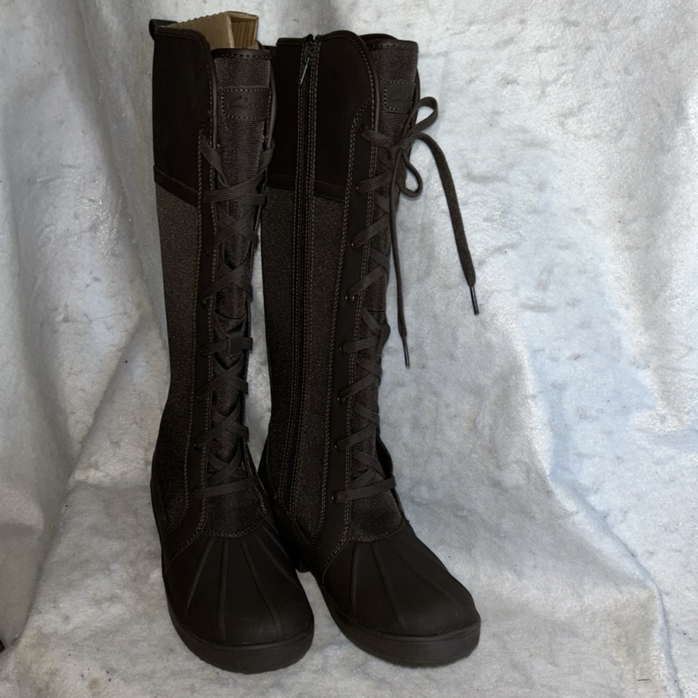 Clark’s Carima Pluma Dark Brown Knee-High Snow Boots | Waterproof Duck Boots